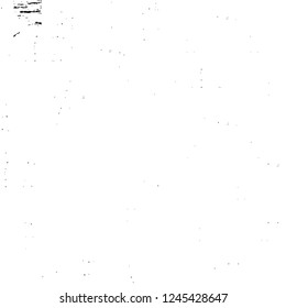 Grunge overlay layer. Abstract black and white vector background. Monochrome vintage surface with dirty pattern in cracks, spots, dots. Old wall in dark horror style design