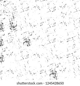 Grunge overlay layer. Abstract black and white vector background. Monochrome vintage surface with dirty pattern in cracks, spots, dots. Old wall in dark horror style design