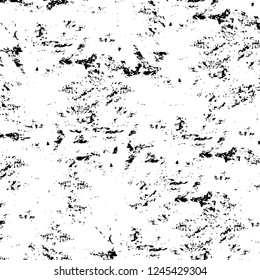 Grunge overlay layer. Abstract black and white vector background. Monochrome vintage surface with dirty pattern in cracks, spots, dots. Old wall in dark horror style design
