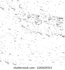 Grunge overlay layer. Abstract black and white vector background. Monochrome vintage surface with dirty pattern in cracks, spots, dots. Old wall in dark horror style design