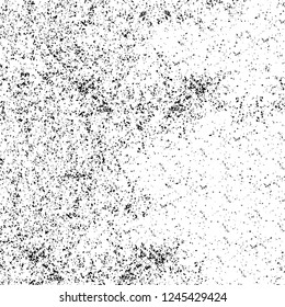 Grunge overlay layer. Abstract black and white vector background. Monochrome vintage surface with dirty pattern in cracks, spots, dots. Old wall in dark horror style design