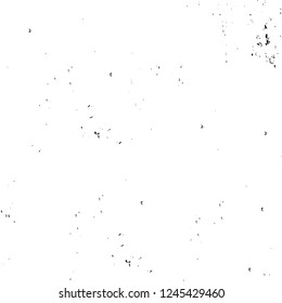 Grunge overlay layer. Abstract black and white vector background. Monochrome vintage surface with dirty pattern in cracks, spots, dots. Old wall in dark horror style design