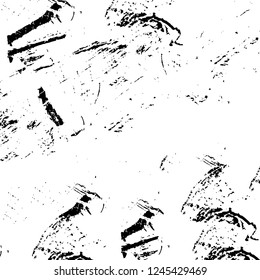 Grunge overlay layer. Abstract black and white vector background. Monochrome vintage surface with dirty pattern in cracks, spots, dots. Old wall in dark horror style design