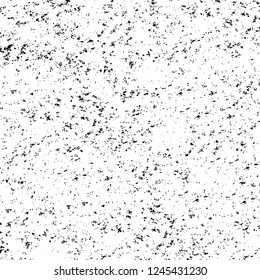 Grunge overlay layer. Abstract black and white vector background. Monochrome vintage surface with dirty pattern in cracks, spots, dots. Old wall in dark horror style design