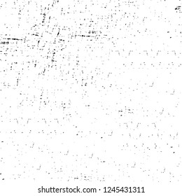 Grunge overlay layer. Abstract black and white vector background. Monochrome vintage surface with dirty pattern in cracks, spots, dots. Old wall in dark horror style design