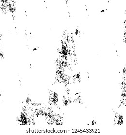 Grunge overlay layer. Abstract black and white vector background. Monochrome vintage surface with dirty pattern in cracks, spots, dots. Old wall in dark horror style design