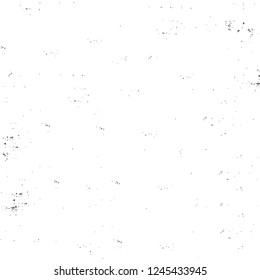 Grunge overlay layer. Abstract black and white vector background. Monochrome vintage surface with dirty pattern in cracks, spots, dots. Old wall in dark horror style design