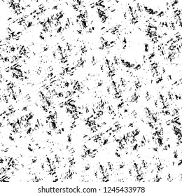 Grunge overlay layer. Abstract black and white vector background. Monochrome vintage surface with dirty pattern in cracks, spots, dots. Old wall in dark horror style design