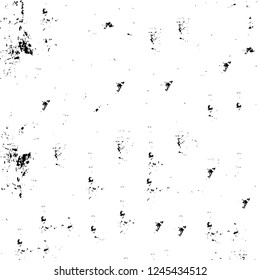 Grunge overlay layer. Abstract black and white vector background. Monochrome vintage surface with dirty pattern in cracks, spots, dots. Old wall in dark horror style design