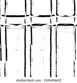 Grunge overlay layer. Abstract black and white vector background. Monochrome vintage surface with dirty pattern in cracks, spots, dots. Old wall in dark horror style design