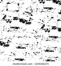 Grunge overlay layer. Abstract black and white vector background. Monochrome vintage surface with dirty pattern in cracks, spots, dots. Old wall in dark horror style design