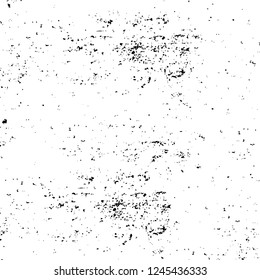 Grunge overlay layer. Abstract black and white vector background. Monochrome vintage surface with dirty pattern in cracks, spots, dots. Old wall in dark horror style design