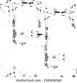 Grunge overlay layer. Abstract black and white vector background. Monochrome vintage surface with dirty pattern in cracks, spots, dots. Old wall in dark horror style design