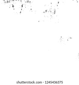 Grunge overlay layer. Abstract black and white vector background. Monochrome vintage surface with dirty pattern in cracks, spots, dots. Old wall in dark horror style design