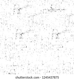 Capa superpuesta gruesa. Fondo de los vectores en blanco y negro abstracto. Superficie vintage monocromática con un patrón sucio en grietas, puntos, puntos. Antigua pared con un diseño de horror oscuro