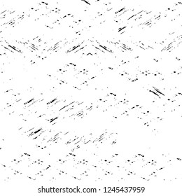 Grunge overlay layer. Abstract black and white vector background. Monochrome vintage surface with dirty pattern in cracks, spots, dots. Old wall in dark horror style design