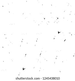 Grunge overlay layer. Abstract black and white vector background. Monochrome vintage surface with dirty pattern in cracks, spots, dots. Old wall in dark horror style design