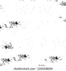 Grunge overlay layer. Abstract black and white vector background. Monochrome vintage surface with dirty pattern in cracks, spots, dots. Old wall in dark horror style design