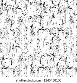 Grunge overlay layer. Abstract black and white vector background. Monochrome vintage surface with dirty pattern in cracks, spots, dots. Old wall in dark horror style design