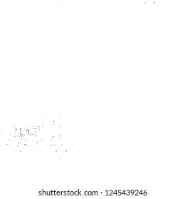 Grunge overlay layer. Abstract black and white vector background. Monochrome vintage surface with dirty pattern in cracks, spots, dots. Old wall in dark horror style design