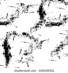 Grunge overlay layer. Abstract black and white vector background. Monochrome vintage surface with dirty pattern in cracks, spots, dots. Old wall in dark horror style design
