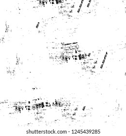 Grunge overlay layer. Abstract black and white vector background. Monochrome vintage surface with dirty pattern in cracks, spots, dots. Old wall in dark horror style design