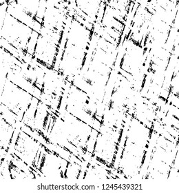 Grunge overlay layer. Abstract black and white vector background. Monochrome vintage surface with dirty pattern in cracks, spots, dots. Old wall in dark horror style design