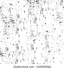 Grunge overlay layer. Abstract black and white vector background. Monochrome vintage surface with dirty pattern in cracks, spots, dots. Old wall in dark horror style design