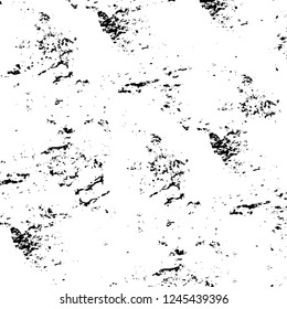 Grunge overlay layer. Abstract black and white vector background. Monochrome vintage surface with dirty pattern in cracks, spots, dots. Old wall in dark horror style design