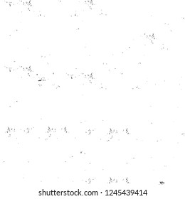 Grunge overlay layer. Abstract black and white vector background. Monochrome vintage surface with dirty pattern in cracks, spots, dots. Old wall in dark horror style design