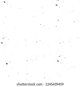Grunge overlay layer. Abstract black and white vector background. Monochrome vintage surface with dirty pattern in cracks, spots, dots. Old wall in dark horror style design