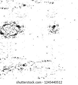 Grunge overlay layer. Abstract black and white vector background. Monochrome vintage surface with dirty pattern in cracks, spots, dots. Old wall in dark horror style design