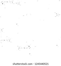 Grunge overlay layer. Abstract black and white vector background. Monochrome vintage surface with dirty pattern in cracks, spots, dots. Old wall in dark horror style design
