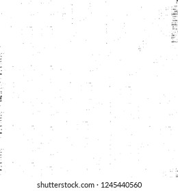 Grunge overlay layer. Abstract black and white vector background. Monochrome vintage surface with dirty pattern in cracks, spots, dots. Old wall in dark horror style design