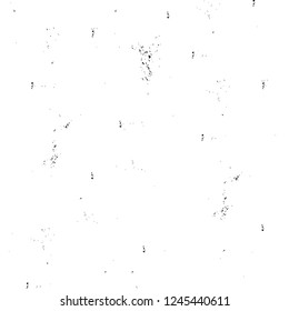 Grunge overlay layer. Abstract black and white vector background. Monochrome vintage surface with dirty pattern in cracks, spots, dots. Old wall in dark horror style design