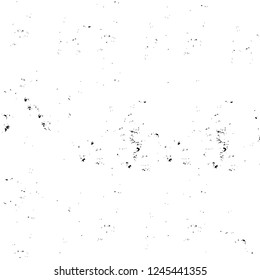 Grunge overlay layer. Abstract black and white vector background. Monochrome vintage surface with dirty pattern in cracks, spots, dots. Old wall in dark horror style design