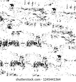 Grunge overlay layer. Abstract black and white vector background. Monochrome vintage surface with dirty pattern in cracks, spots, dots. Old wall in dark horror style design