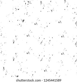 Grunge overlay layer. Abstract black and white vector background. Monochrome vintage surface with dirty pattern in cracks, spots, dots. Old wall in dark horror style design
