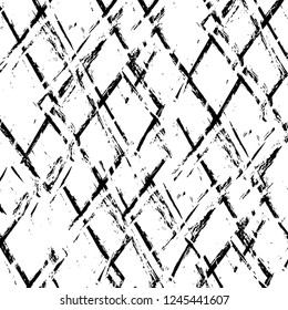Grunge overlay layer. Abstract black and white vector background. Monochrome vintage surface with dirty pattern in cracks, spots, dots. Old wall in dark horror style design