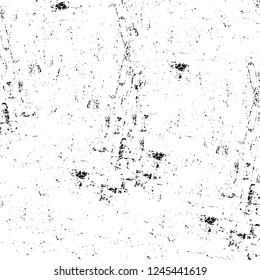 Grunge overlay layer. Abstract black and white vector background. Monochrome vintage surface with dirty pattern in cracks, spots, dots. Old wall in dark horror style design