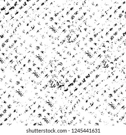 Grunge overlay layer. Abstract black and white vector background. Monochrome vintage surface with dirty pattern in cracks, spots, dots. Old wall in dark horror style design