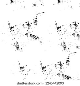 Grunge overlay layer. Abstract black and white vector background. Monochrome vintage surface with dirty pattern in cracks, spots, dots. Old wall in dark horror style design