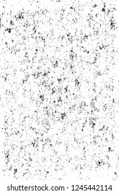 Grunge overlay layer. Abstract black and white vector background. Monochrome vintage surface with dirty pattern in cracks, spots, dots. Old wall in dark horror style design