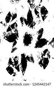 Grunge overlay layer. Abstract black and white vector background. Monochrome vintage surface with dirty pattern in cracks, spots, dots. Old wall in dark horror style design