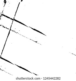 Grunge overlay layer. Abstract black and white vector background. Monochrome vintage surface with dirty pattern in cracks, spots, dots. Old wall in dark horror style design