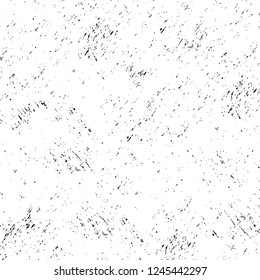 Grunge overlay layer. Abstract black and white vector background. Monochrome vintage surface with dirty pattern in cracks, spots, dots. Old wall in dark horror style design