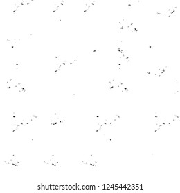 Grunge overlay layer. Abstract black and white vector background. Monochrome vintage surface with dirty pattern in cracks, spots, dots. Old wall in dark horror style design