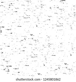 Grunge overlay layer. Abstract black and white vector background. Monochrome vintage surface with dirty pattern in cracks, spots, dots. Old painted wall in dark horror style design