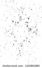 Grunge overlay layer. Abstract black and white vector background. Monochrome vintage surface with dirty pattern in cracks, spots, dots. Old painted wall in dark horror style design