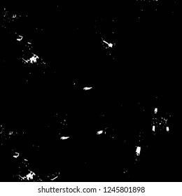 Grunge overlay layer. Abstract black and white vector background. Monochrome vintage surface with dirty pattern in cracks, spots, dots. Old painted wall in dark horror style design